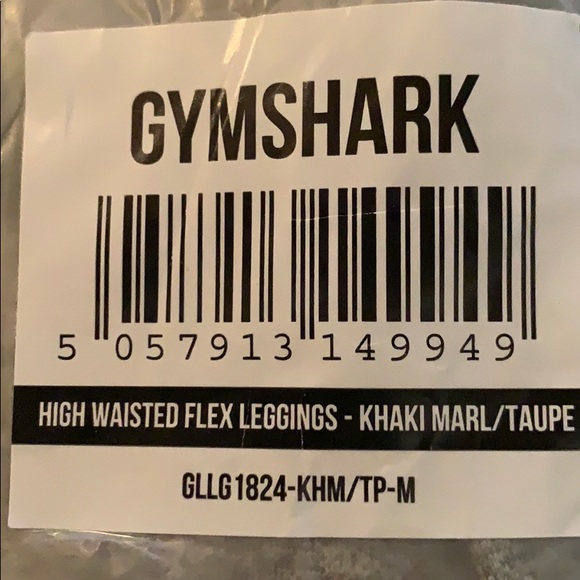 Gymshark Pants - Gymshark high waisted flex leggings Khaki/Taupe M